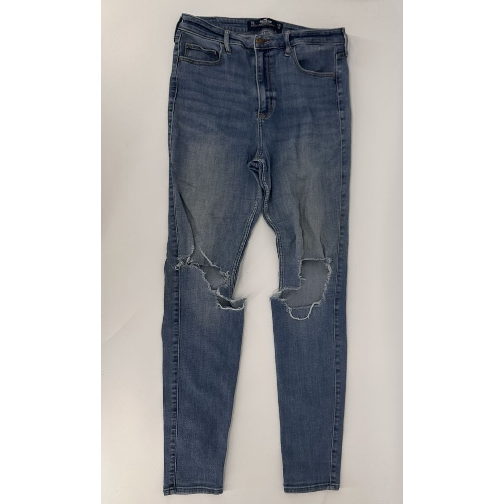 Hollister High Rise Super Skinny Jeans Size 11L  W30 L30 Stretch Distressed